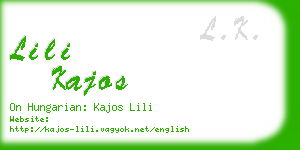 lili kajos business card